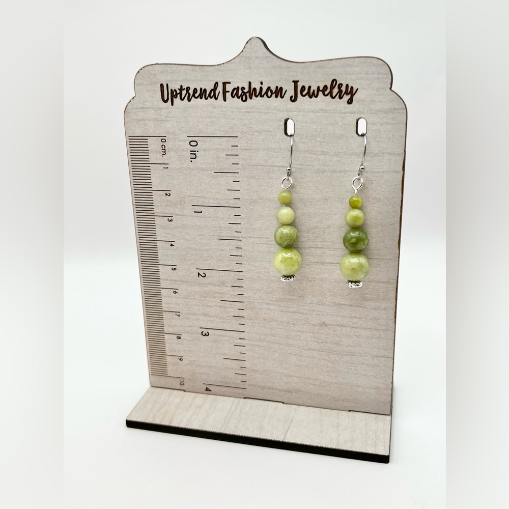MARBLE JADE EARRINGS - Picture 9 of 12